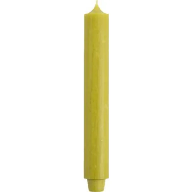 Rustik Lys Dinerkaarsen - 3,2 x 30 cm - Oker - 10 stuks