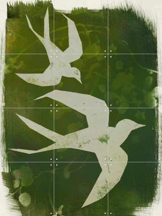 IXXI Where The Grass Is Green, RAR Kramer - 60 x 80 cm - Grote wanddecoratie en posters - Abstract, Gemengde Technieken, Trap, Slaapkamer, Woonkamer Groen