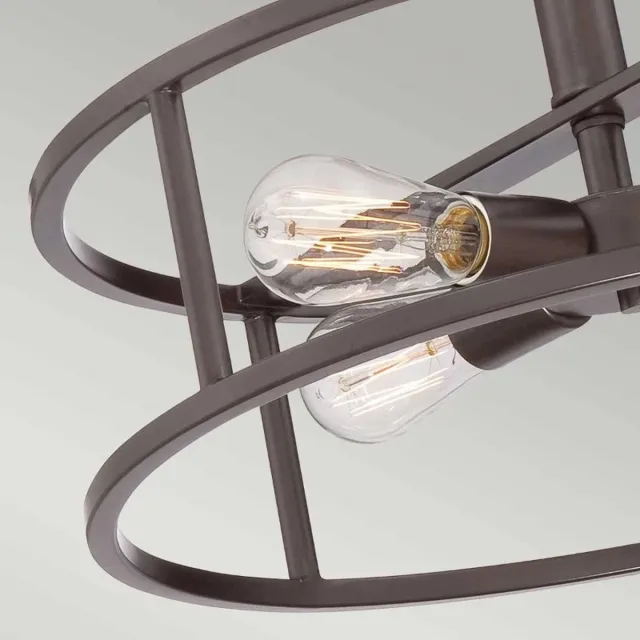 Quoizel LED Plafondlamp New Harbor | 4X E27 Max 60W | Dimbaar | Western Bronze Geen