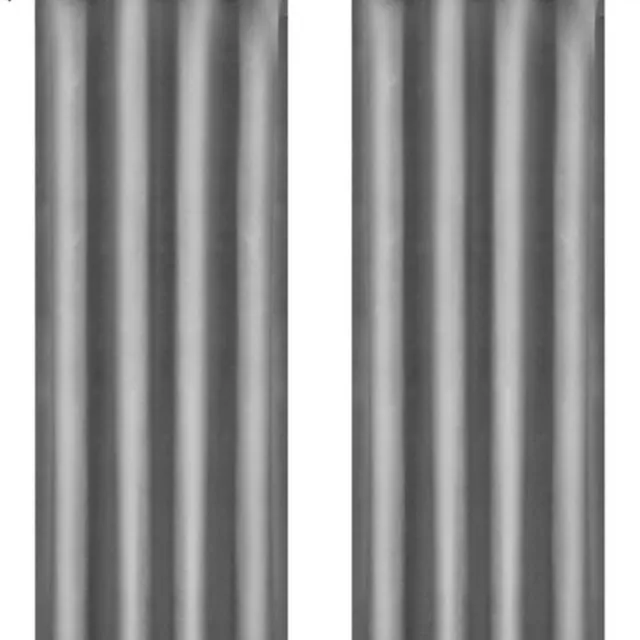 Bolt Edge Gordijnen set - Grijs - Verduisterend - 140x245cm - Plooiband - Fluweel - Isolerend