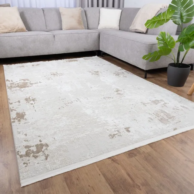 Koho Carpets Crème Tapijt Laagpolig Vloerkleed Koho Soft Lux - 160x230cm- Modern - Woonkamer - Salon - Slaapkamer - Eetkamer