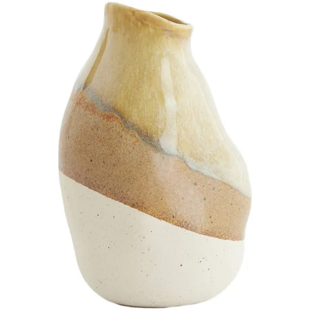 Light & Living vaas Yulara (19x11,5 cm) crème/bruin