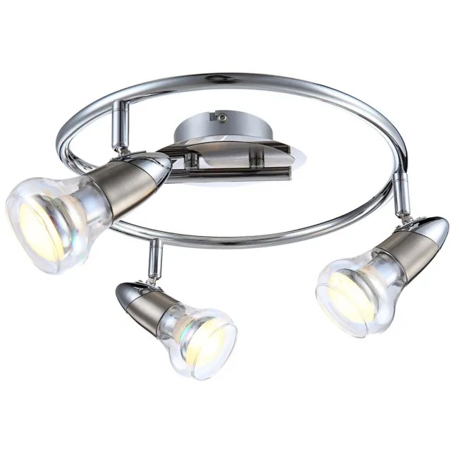 Globo 12 Watt LED plafondlamp Spot Rondellicht draaibare verlichting Globo 54537-3 zilver