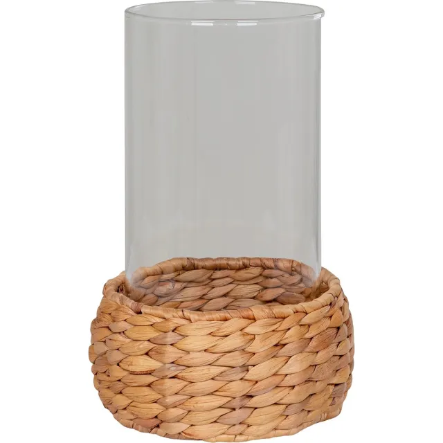 House Nordic Windlicht - Lantaarn - Water Hyacinth - 19.5x26cm Natuurlijk