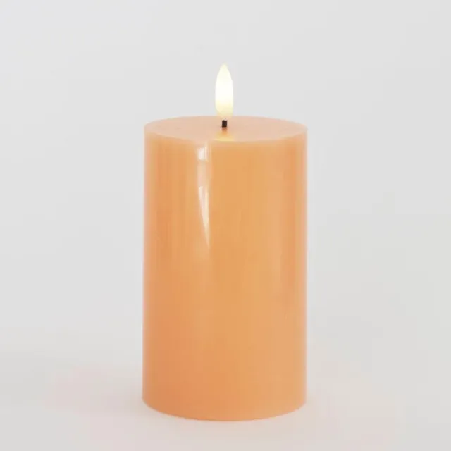 Sirius Sille LED Kaars Stompkaars - Ø 7,5cm x H 12,5cm - peach Peach - 12,5 cm