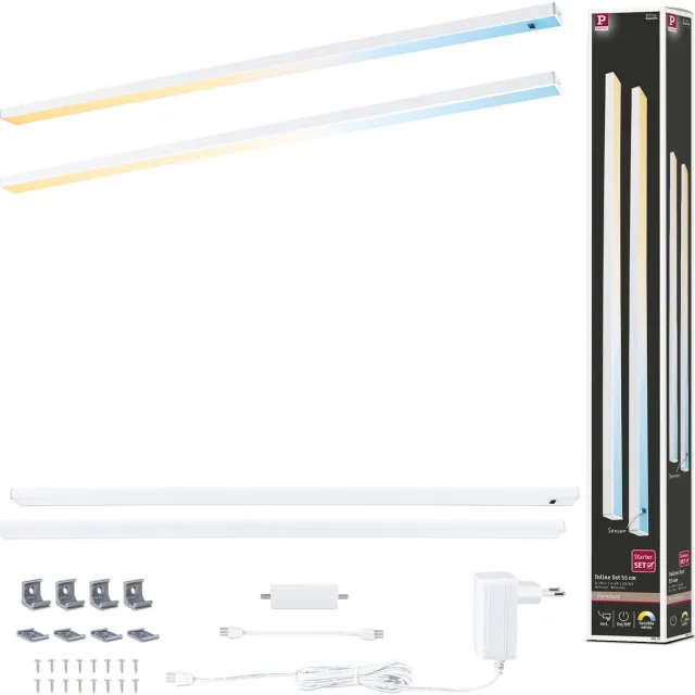 Paulmann LED-onderkastverlichting Inline Startersset Tunable White 2x6W 550x26 mm 2x500lm 230/24V Wit mat