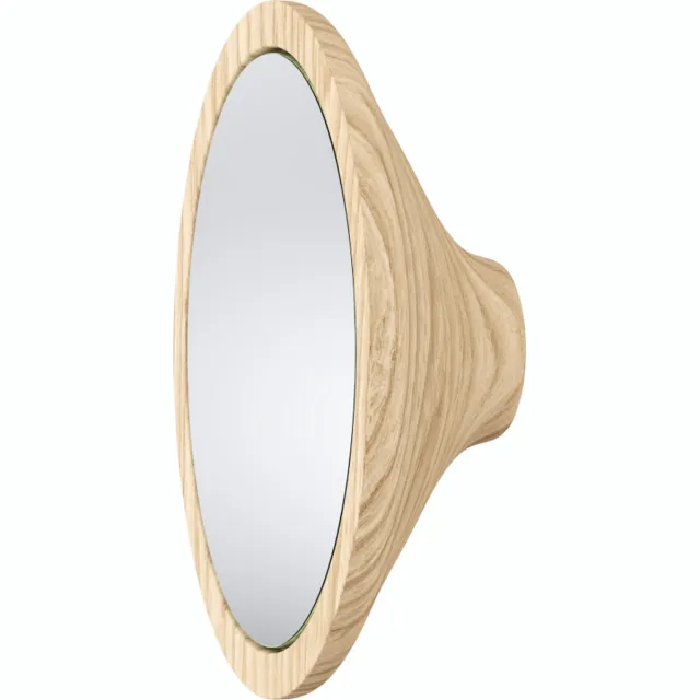 Furniteam Wand Kapstok Met Spiegel, Afmeting: D10xH10 cm, Naturel