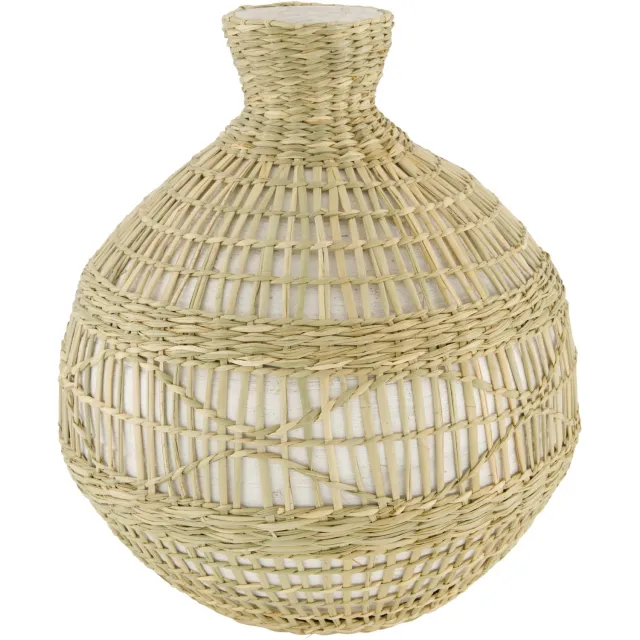 Youna Label Vaas - Zeegras & Bamboe - Naturel - 30 cm