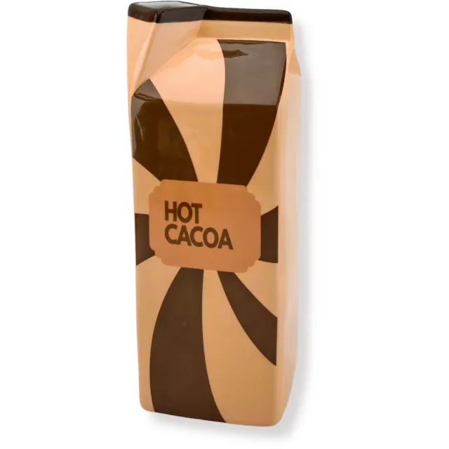 Housevitamin Bloemenvaas - Melkpak Vaas 'Hot Cocao' - Bruin/Karamel - Dolomiet - 10x10x25,5cm
