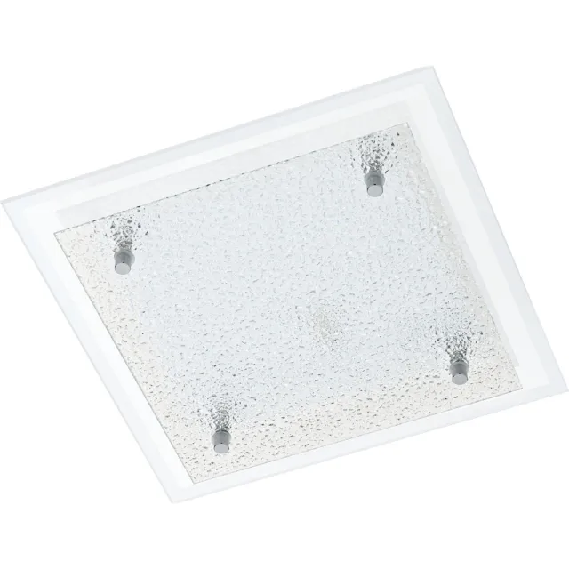 EGLO Priola - Plafonnière - LED - 280X280mm. - Wit - Chroom
