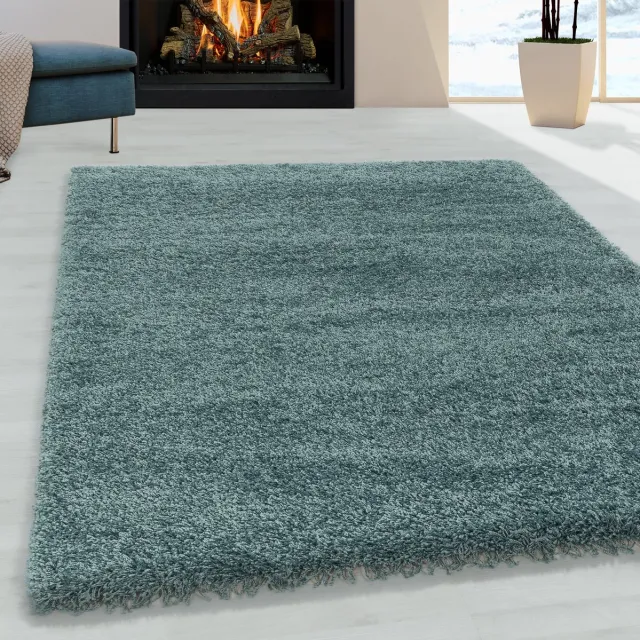 Muratap Monaco Soft Shaggy Hoogpolig Vloerkleed Blauw / Turquoise- 240x340 CM