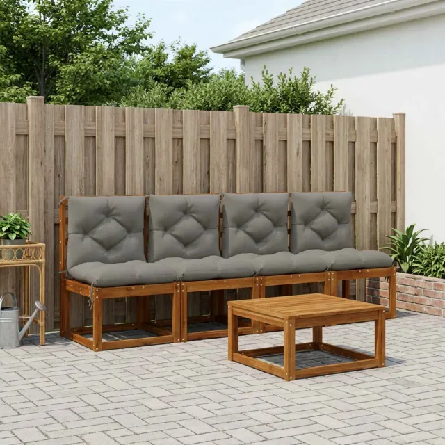 vidaXL 4-delige Palletkussens VIANEN 4 st 100% Polyester Grijs