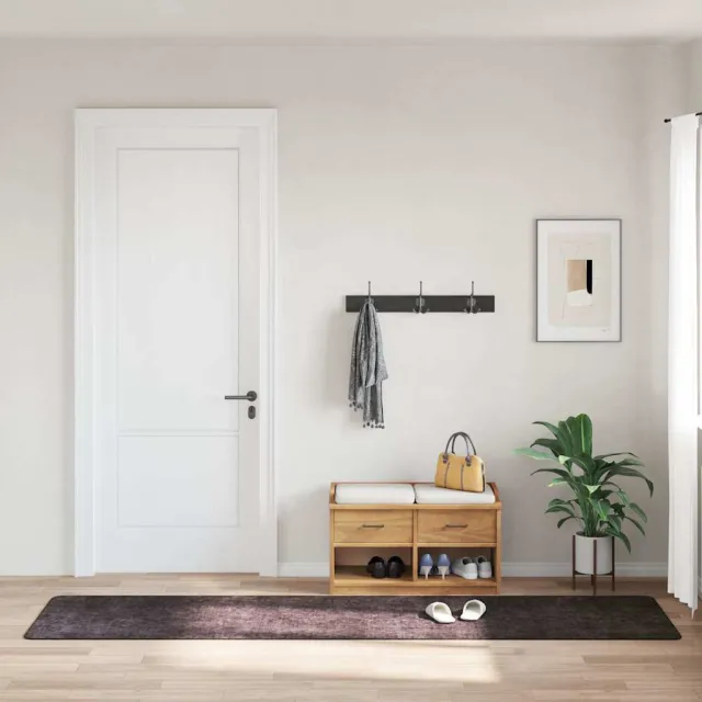 vidaXL Vloerkleed wasbaar 80x300 cm antracietkleurig, foto 2