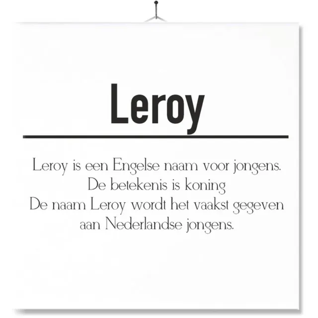 MC Living Tegel Met Opdruk | Betekenis | Kado | Cadeau | Met Naam - Leroy Multi-Color