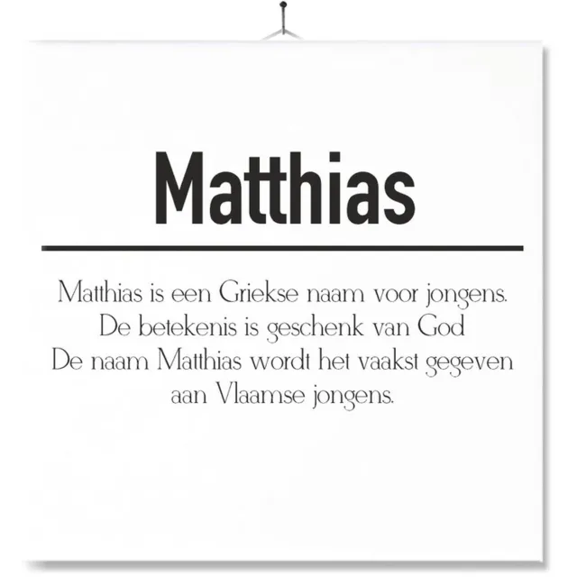 MC Living Tegel Met Opdruk | Betekenis | Kado | Cadeau | Met Naam - Matthias Multi-Color