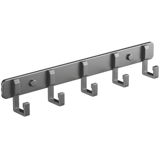 Non Merk Kapstok RVS 5 - haaks - 36 cm - Mat Zwart - Wandkapstok - Hangende Design Muurkapstok - Handdoekrek
