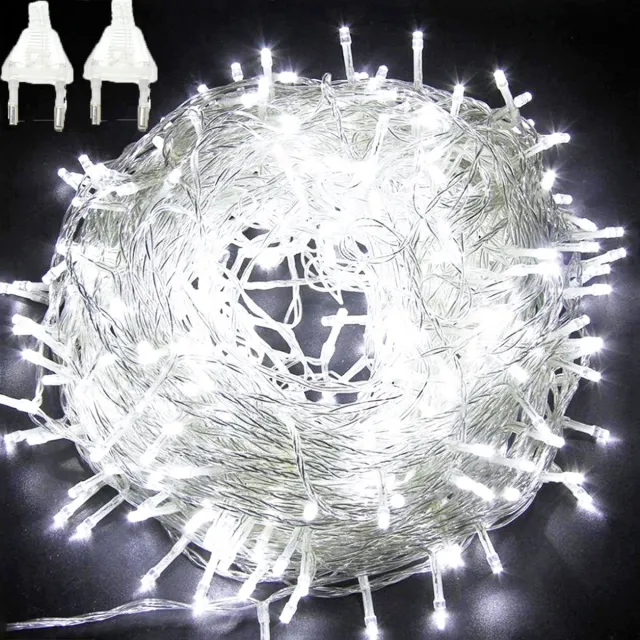 MUPOO Lichtsnoer Buiten en Binnen - IP44 100M 1000LEDs Koel Wit -Fairy Light-8 Modes -fairy light- Kerstverlichting-Voor Buiten-Tuin-Schutting