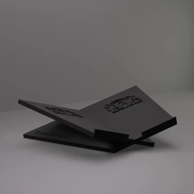 3d-gezellig Boekenstandaard Zuid-Holland - Boekensteun - Boekenhouder - Book Holder - 37*25*10 cm - Zwart - 100% gerecycled PLA (bioplastic)