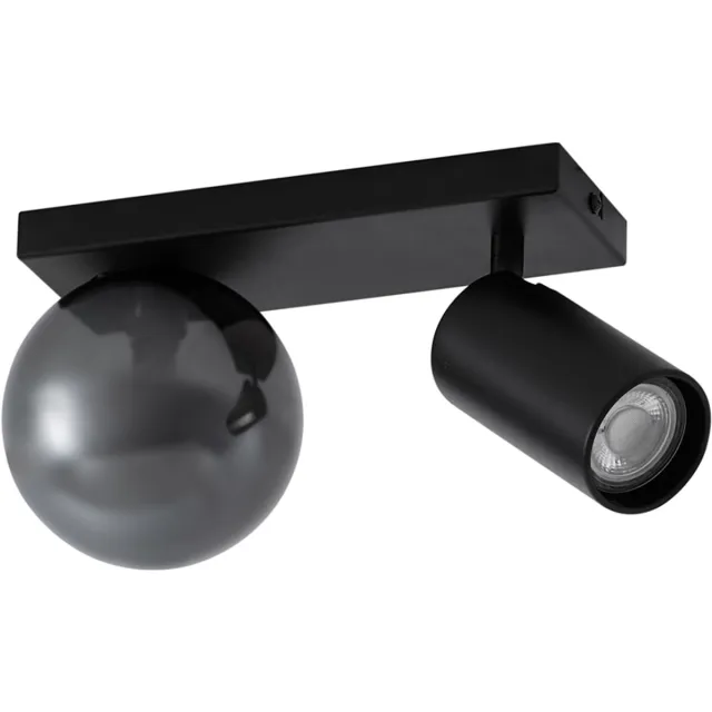 QAZQA lesly - Moderne Plafondlamp - 1 lichts - L 31 cm - Zwart - Woonkamer | Slaapkamer | Keuken