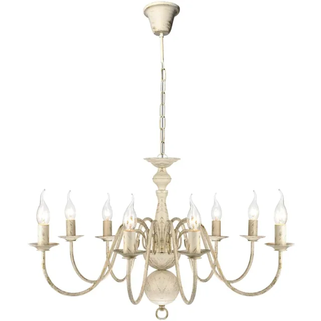 vidaXL Kroonluchter wit metaal 8 x E14 lampen