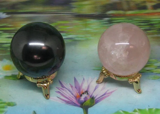 Alphasur Shungiet harmoniser bollen met rozekwarts 50 mm