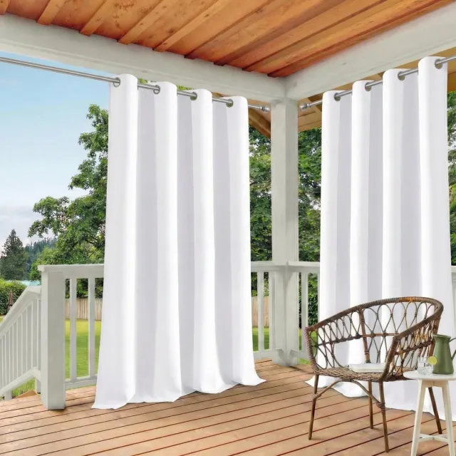 Qelus 1 Stuk Buitengordijn Waterdicht - Outdoor Gordijn met Oogjes - Weerbestendig & UV-beschermend - Voor Patio en Balkon - Rideau Extérieur - 132x244cm - Wit Wit (1 stuk)