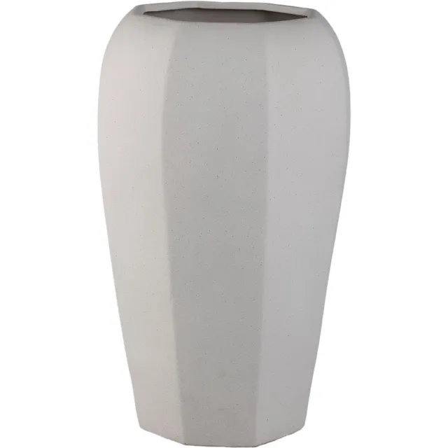 PTMD Myrick Cream Ceramic Pot Octagon Shape Naturel