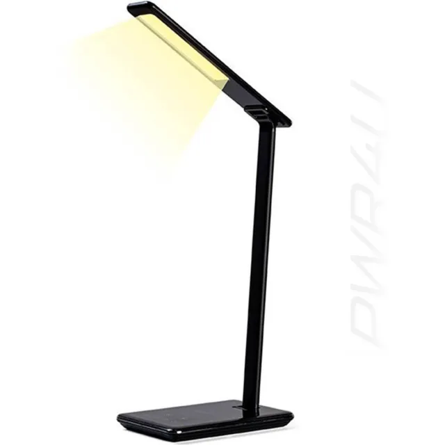 PWR4U Tafellamp - Staand LED armatuur - Dimbaar - Zwart - Draadloze Qi lader
