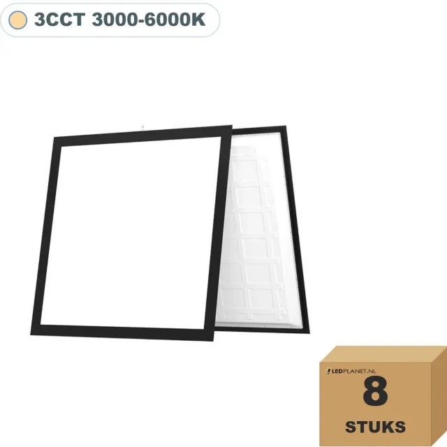 Tsong LED paneel 62x62 cm - 8 stuks - 36W - 5040 lm - 3CCT - Back-lit - UGR Instelbaar (CCT)