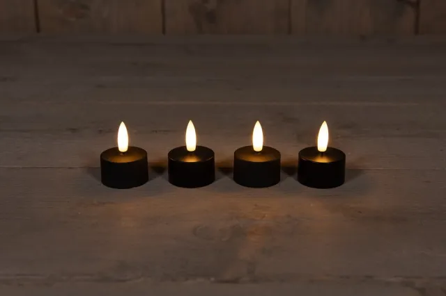 Annas Collection Extension Set 3D Wick 4 Induct Rechargeable Black Tealight Anna's C... zwart