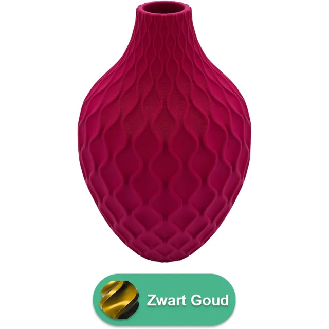 Lovora Ophira moderne vaas – Decoratieve vaas - Zwart / Goud - 3d geprinte vaas – geschikt voor droogbloemen - 34CM
