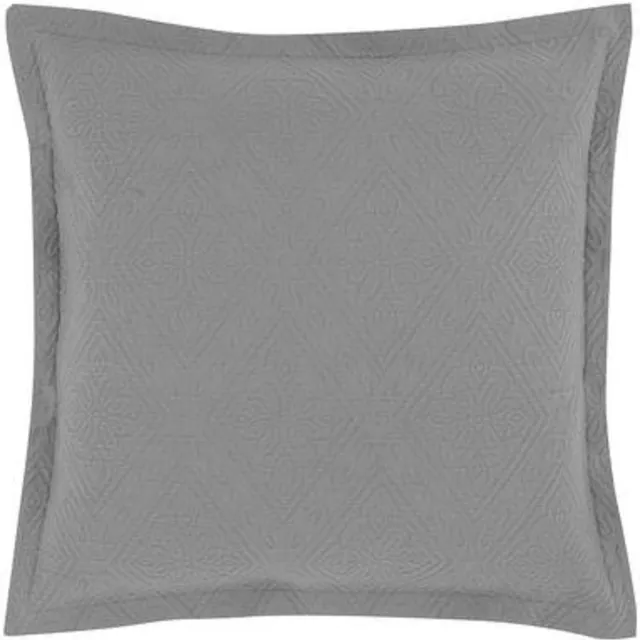 Maison Majolie Romantische Sierkussenhoes Lilly 50x50cm grijs jacquard met losse boord
