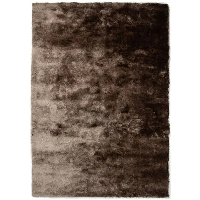 DÉJA Living Vloerkleed 160x230cm - Hoogpolig Taupe Stof - Luno
