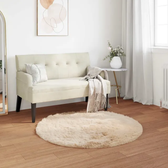 vidaXL Tapijt van imitatie TAFALLA Beige Ø 80 cm Polyester, foto 2