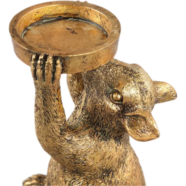 PTMD COLLECTION PTMD Miro Gold Polyresin Mouse Candle Holder