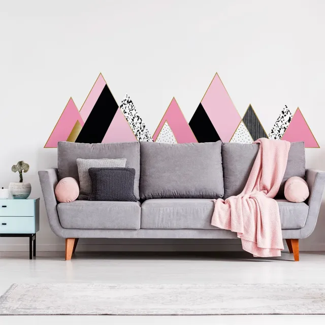 Ambiance Sticker Muurstickers - Decoratie voor slaapkamer/woonkamer - Gigantische muursticker van de Scandinavische bergen Hoggar - 95x135cm Multi color