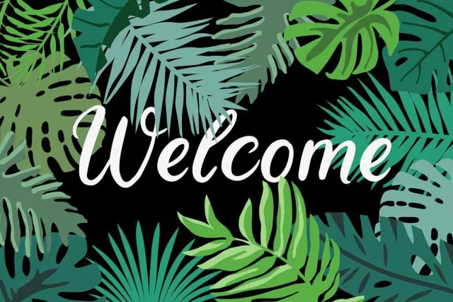 Joy @ Mat JoY@Mat Luxe indoor mat - Schoonloopmat - Droogloopmat - Deurmat - Welcome Jungle - 40cmx60cm - Polyamide zwart/groen/wit