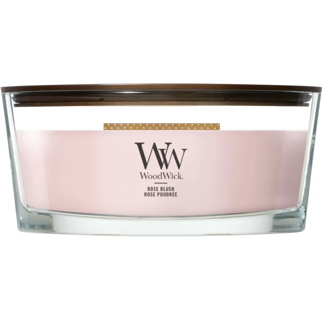 WoodWick geurkaars Rose Blush - Ellipse