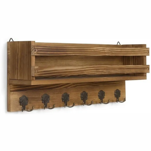 ApexArte® Wandkapstok met Hoedenplank - Kapstok - Wandplank - Kapstokhaken Bruin