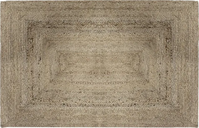 Atmosphera vierkant jute naturel tapijt 170 cm x 120 cm - Vloerkleed - Geweven Beige lin