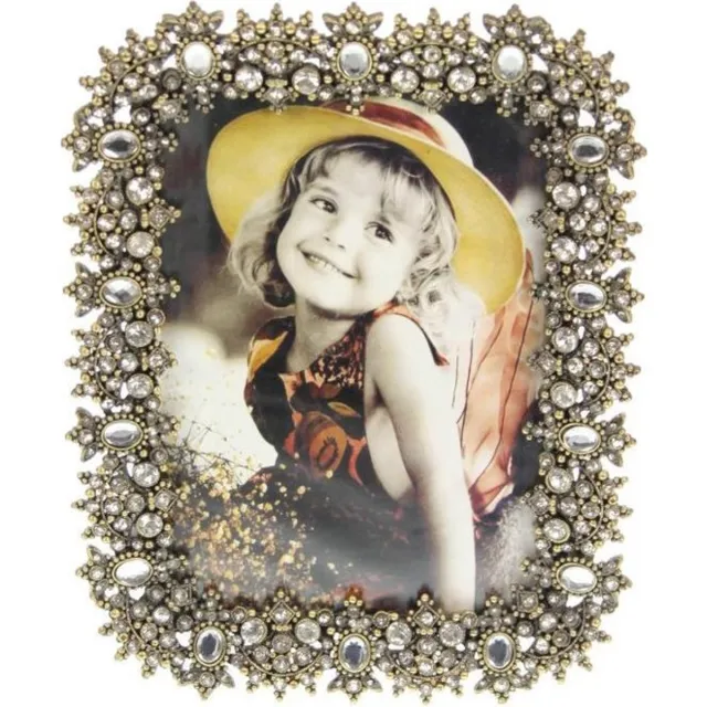 Joni's Fotolijstje veelvoudig strass steentjes goudkleurig