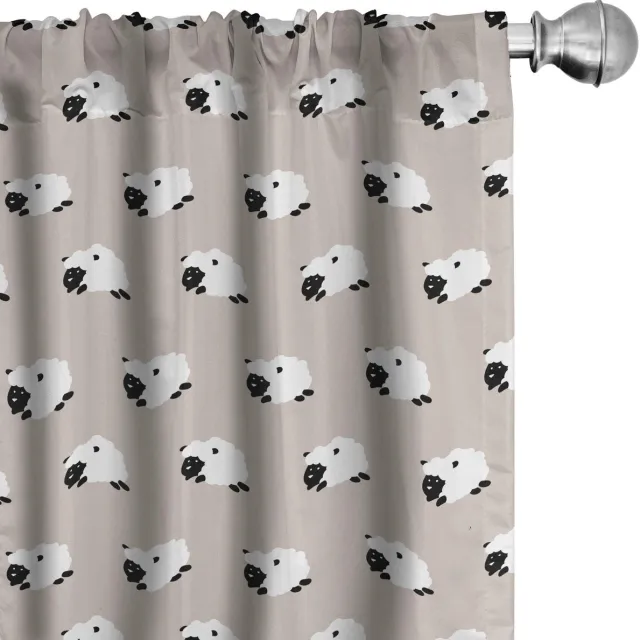 ABAKUHAUS Schapen gordijnen – 2x75x245 cm – microvezel – halfdonker – licht beige Pale Tan Koksgraue