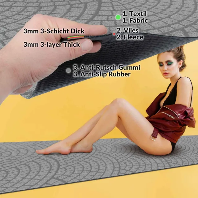 ANRO Tapijtloper Davis Grijs 100x67cm – Velours Gangloper Antislip Keukenloper Hal Op