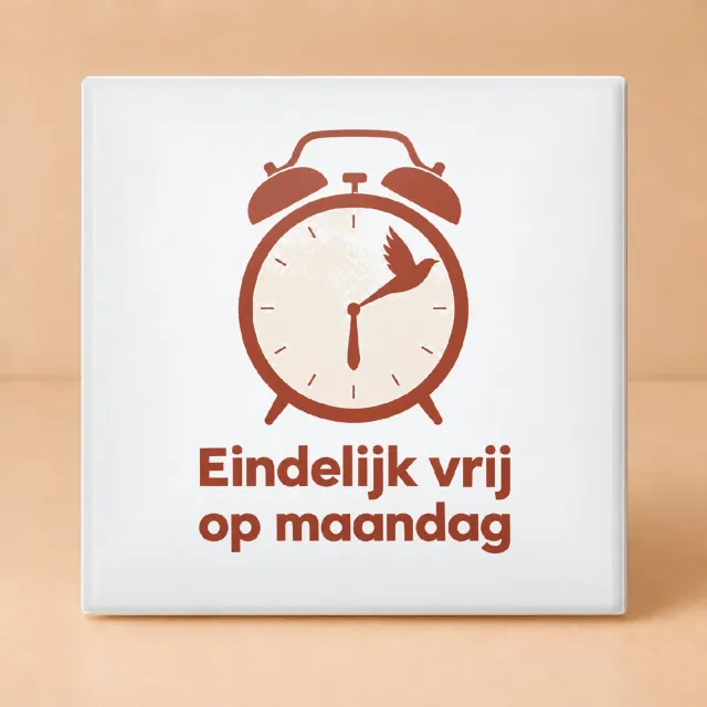 Bedruk King Strakke minimalistische Pensioen Tegel – Motivatiebord voor gepensioneerden en vrije dagen liefhebbers - 15 x 15 cm Wit