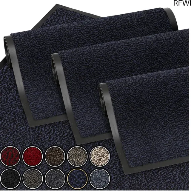 RFWR Waterdichte en wasbare deurmat 60x90 cm | Antislip vuilvanger voor binnen en buiten | Ideaal voor entree, keuken en slaapkamer Blauw