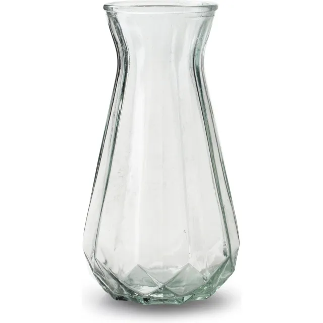 Jodeco Bloemenvaas - Stijlvol model - helder/transparant glas - H24 x D13,5 cm