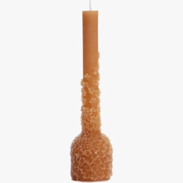 Rustik Lys kaars - bloom sculpture - Caramel/oranje - figuur kaars - kandelaar - luxe - interieur accessoires - cadeau - feestdagen - kerstboom cadeau - kerstversiering - kandelaars - kaarsen - kaarsenstandaard - kaarsenhouder - kaarshouder