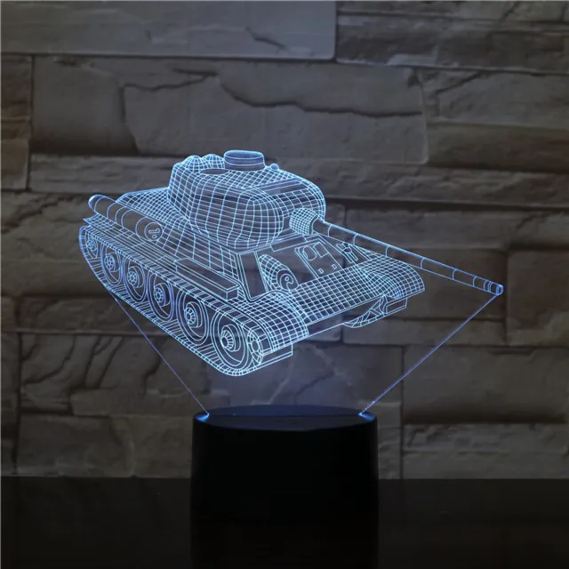 MC Living 3D Led Lamp Met Gravering - RGB 7 Kleuren - Tank