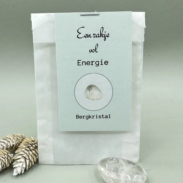 VanKarina Een zakje vol Energie, edelstenen, bergkristal, klein kadootje, inspiratie