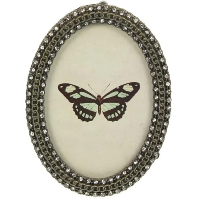 AL Fotolijst - Ovaal - Strass - 6 x 9 cm zilver